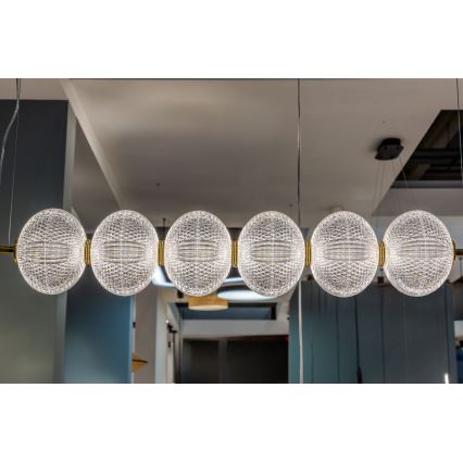 Suspension LED sur câble PELLUCID LED/23W/230V dorée/transparente