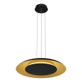Suspension LED sur câble PIATTINO, 30W, 230V, 2700/3200/4000K, Ø 40 cm, noir/doré