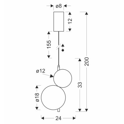 Suspension LED sur câble PLAYA LED/10W/230V noire