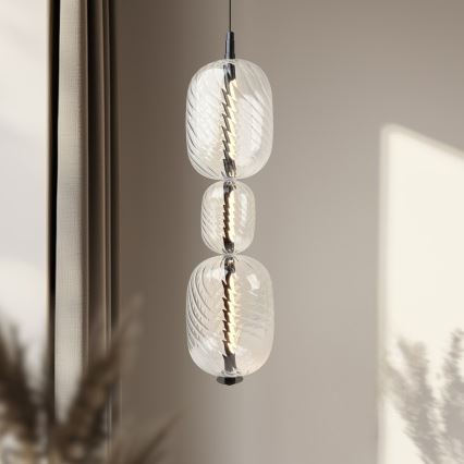 Suspension LED sur câble PLAYA LED/12W/230V noire