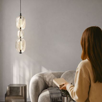 Suspension LED sur câble PLAYA LED/12W/230V noire