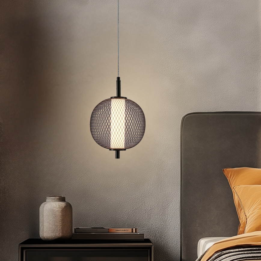 Suspension LED sur câble PUMA LED/10W/230V Ø 20 cm, noire