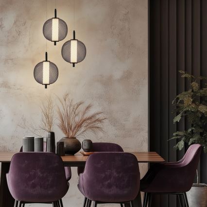 Suspension LED sur câble PUMA LED/10W/230V Ø 20 cm, noire