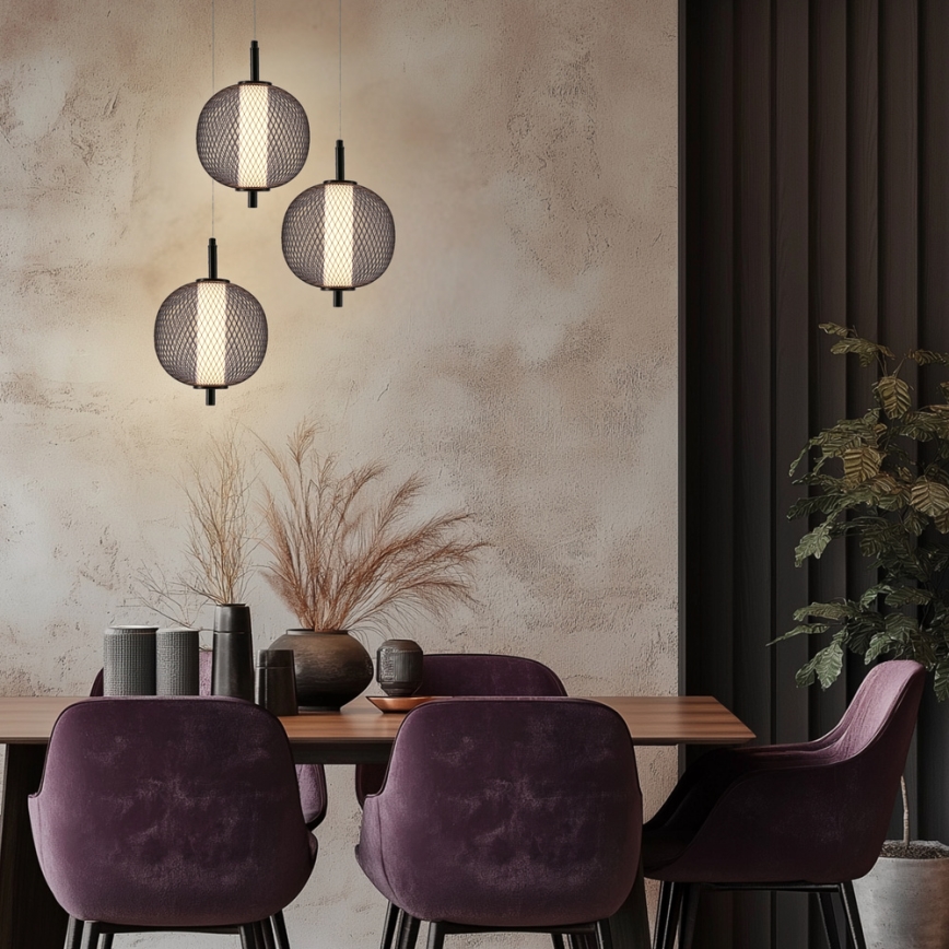 Suspension LED sur câble PUMA LED/10W/230V Ø 20 cm, noire