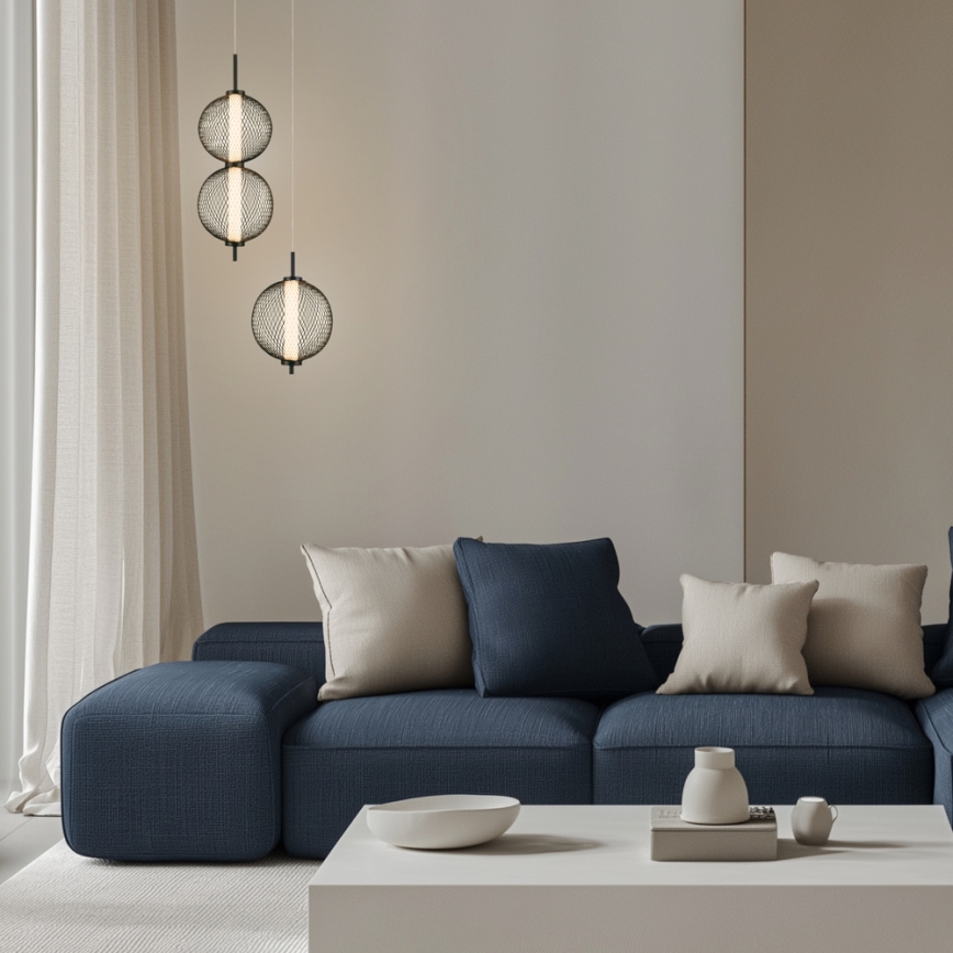 Suspension LED sur câble PUMA LED/10W/230V Ø 20 cm, noire