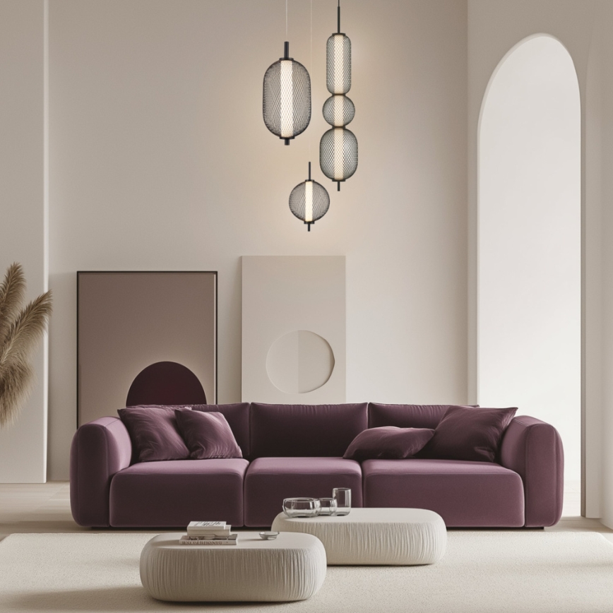 Suspension LED sur câble PUMA LED/10W/230V Ø 20 cm, noire