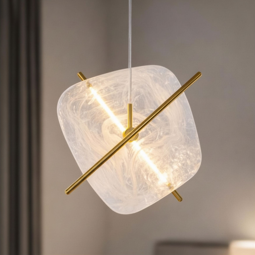 Suspension LED sur câble RELAX LED/15W/230V doré/blanc