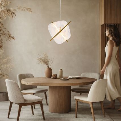 Suspension LED sur câble RELAX LED/15W/230V doré/blanc