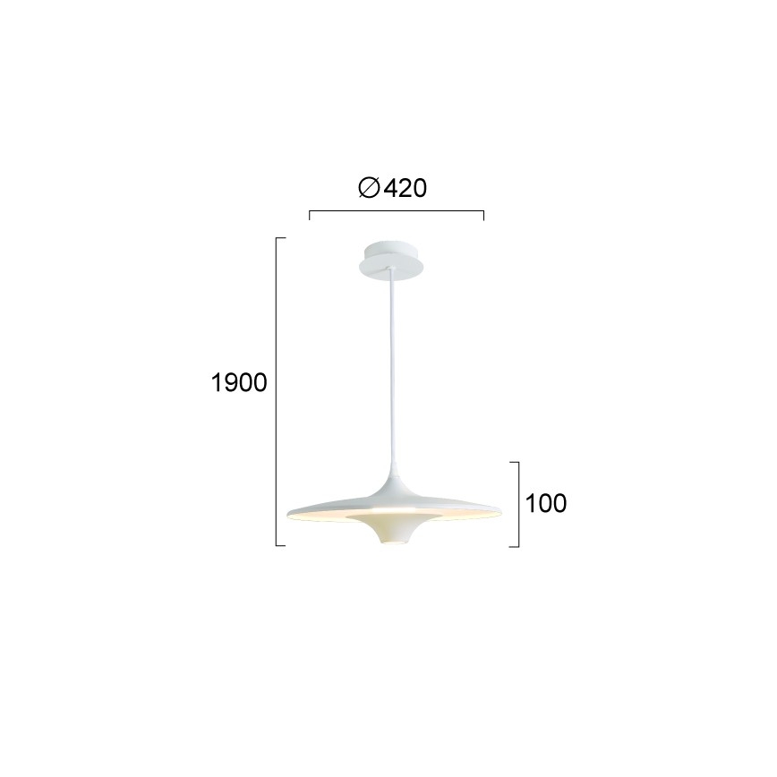 Suspension LED sur câble RENE LED/19W/230V CRI 90 blanche