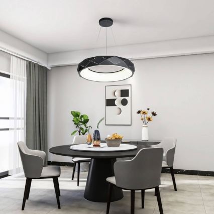 Suspension LED sur câble REUS LED/36W/230V 4000K Ø 61 cm noire