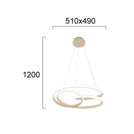Suspension LED sur câble RIBBON LED/42W/230V beige