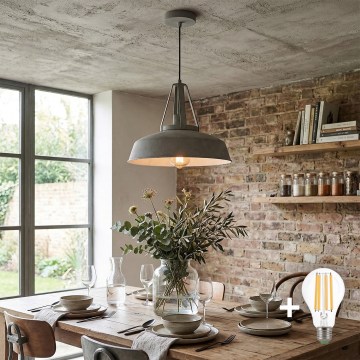 Suspension LED sur câble RYAN 1xE27/60W/230V gris