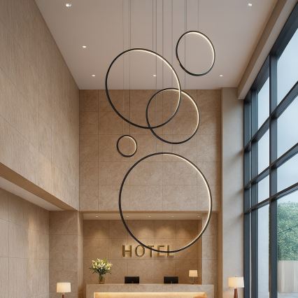 Suspension LED sur câble SATURNO LED/100W/230V noir