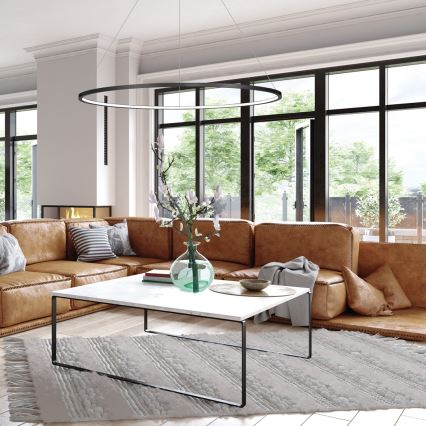 Suspension LED sur câble SATURNO LED/57W/230V Ø 100 cm IP44 noire