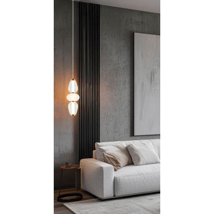 Suspension LED sur câble SHINY LED/17W/230V blanc/or