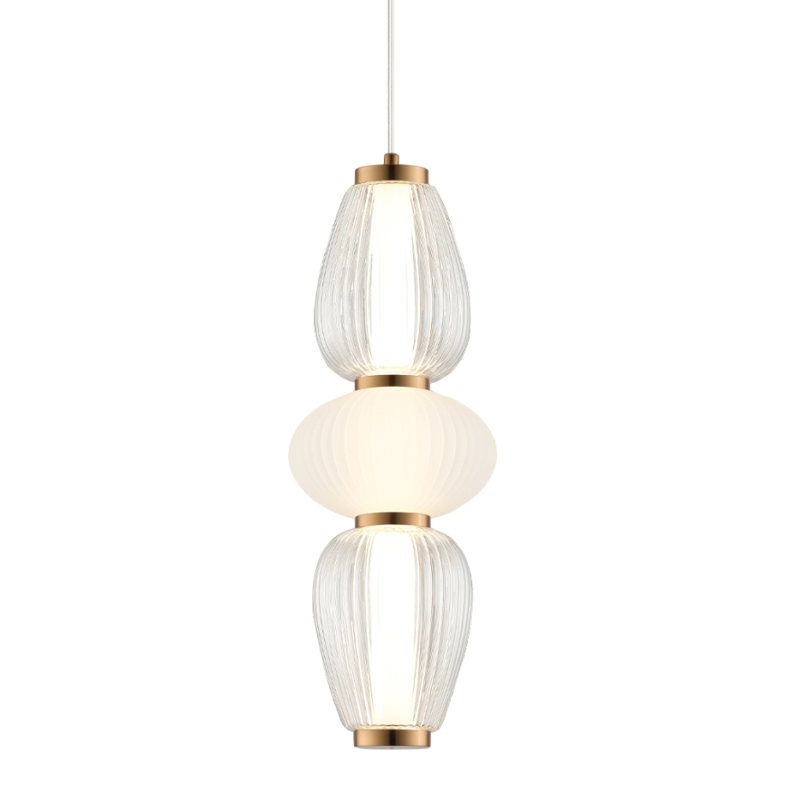 Suspension LED sur câble SHINY LED/17W/230V blanc/or