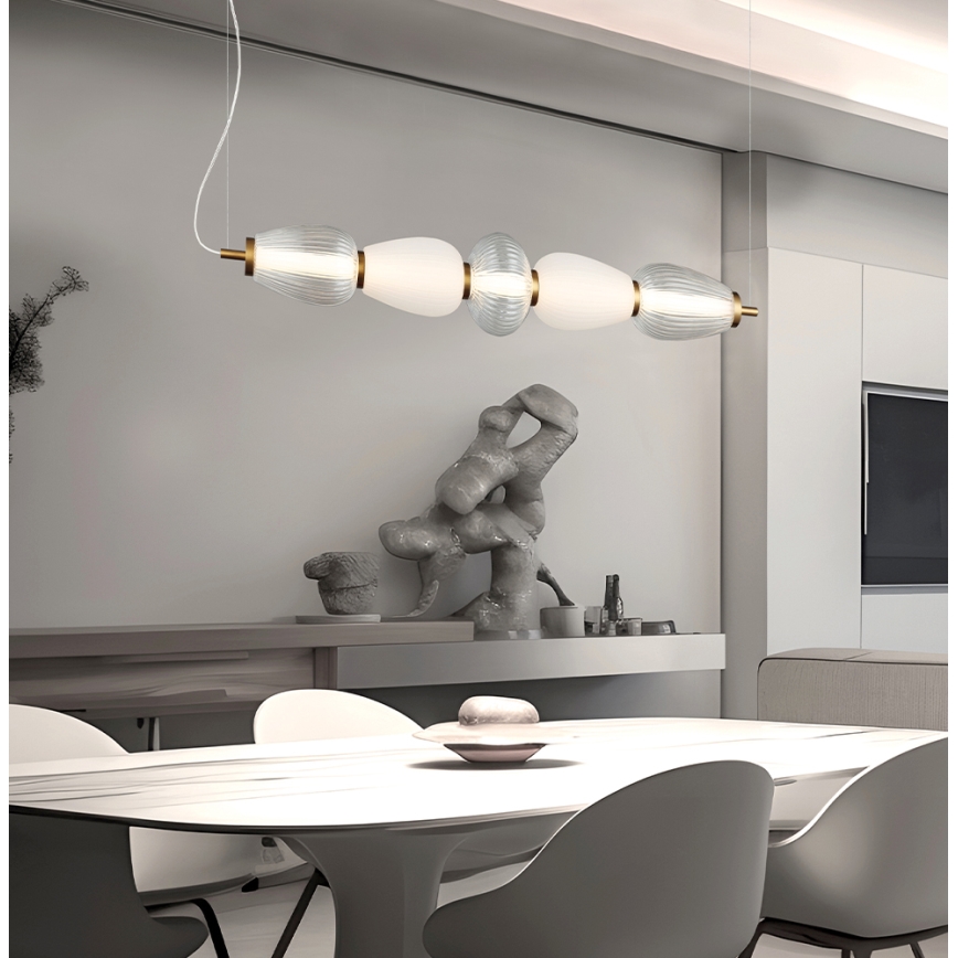Suspension LED sur câble SHINY LED/23W/230V blanc/doré