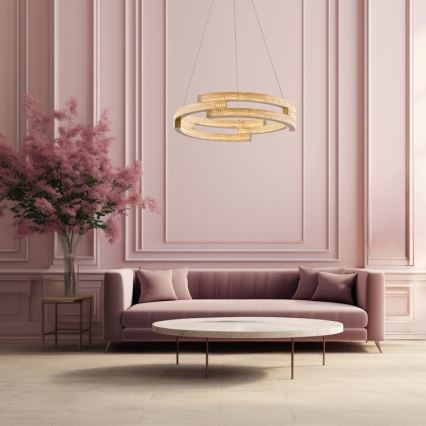 Suspension LED sur câble TARJA LED/36W/230V 3000/4000/6000K Ø 60 cm dorée