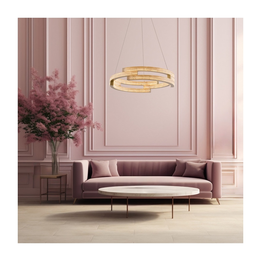 Suspension LED sur câble TARJA LED/36W/230V 3000/4000/6000K Ø 60 cm dorée