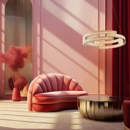 Suspension LED sur câble TARJA LED/36W/230V 3000/4000/6000K Ø 60 cm dorée