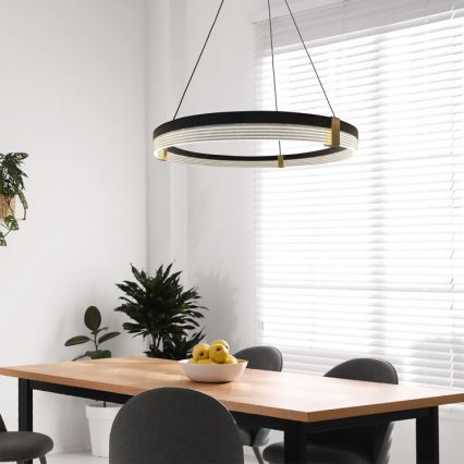 Suspension LED sur câble TRIANGLE LED/40W/230V 3000/4000/6000K Ø 60 cm noire