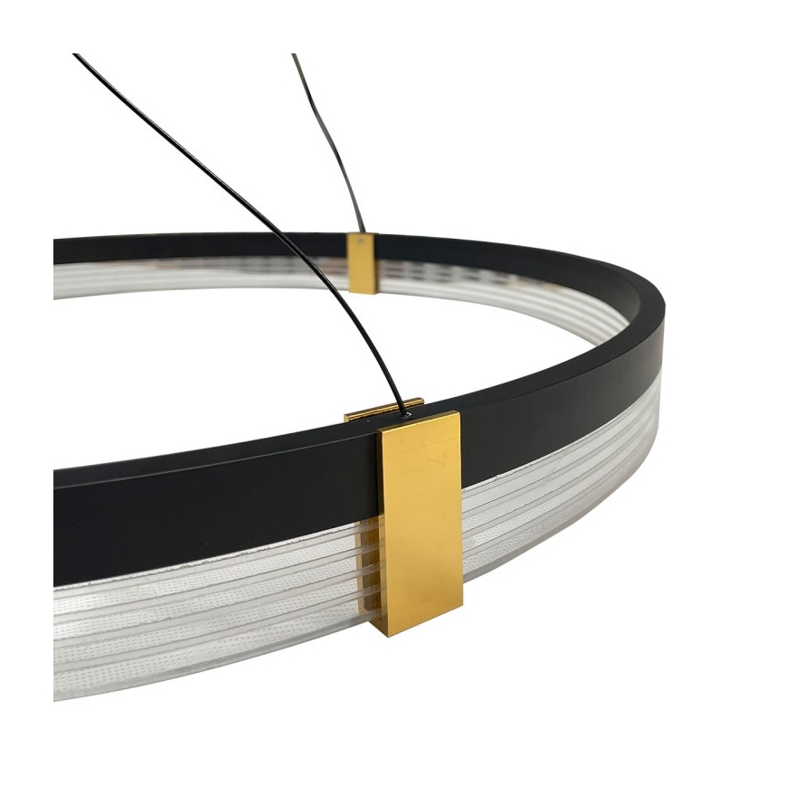 Suspension LED sur câble TRIANGLE LED/40W/230V 3000/4000/6000K Ø 60 cm noire