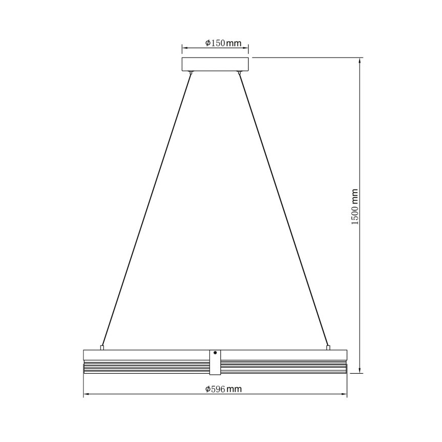 Suspension LED sur câble TRIANGLE LED/40W/230V 3000/4000/6000K Ø 60 cm noire