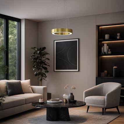 Suspension LED sur câble UNION, 40 W, 230 V, 3000/4000/6500 K, Ø 40 cm, finition dorée