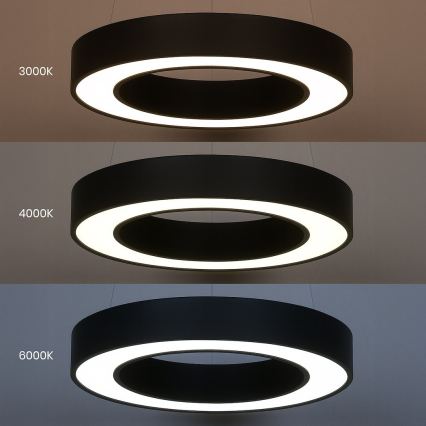 Suspension LED sur câble UNION, 40 W, 230 V, 3000/4000/6500 K, Ø 40 cm, noire