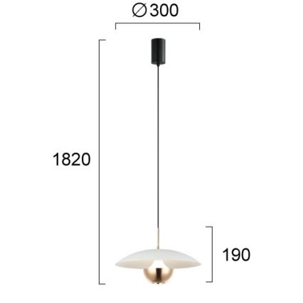 Suspension LED sur câble VALIA LED/9W/230V blanc/doré
