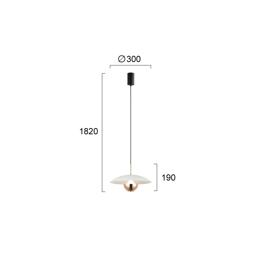 Suspension LED sur câble VALIA LED/9W/230V blanc/doré