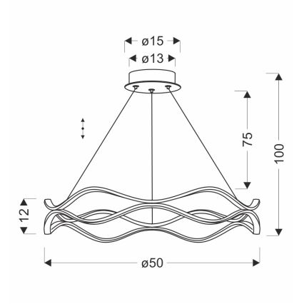 Suspension LED sur câble VAVE LED/28W/230V or rose