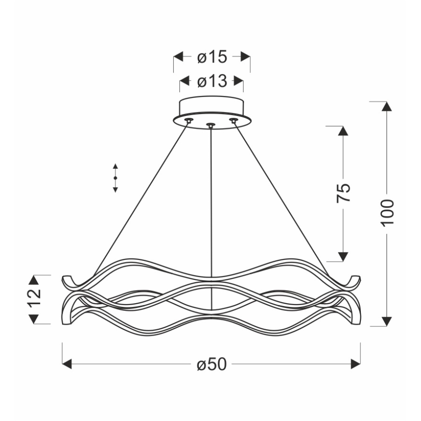Suspension LED sur câble VAVE LED/28W/230V or rose