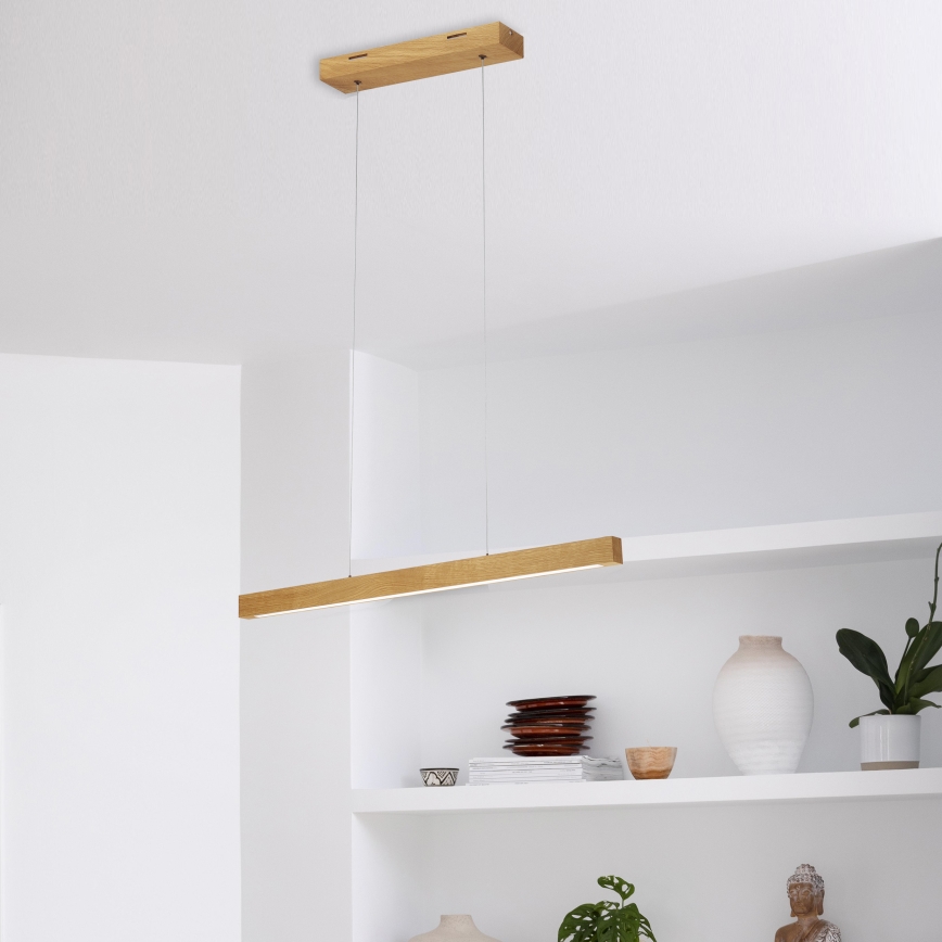 Suspension LED sur câble VERDE LED/18W/230V 3000K 76 cm chêne