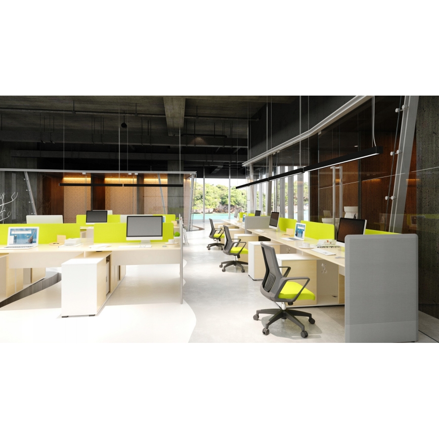 Suspension LED sur câble / version plafonnier / 44W / 230V 4000K 120 cm noire