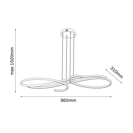 Suspension LED sur câble VIOLIN LED/40W/230V noire