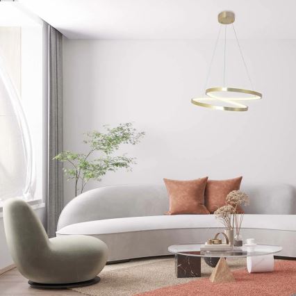 Suspension LED sur câble ZEFIRA LED/40W/230V 4000K Ø 50 cm dorée