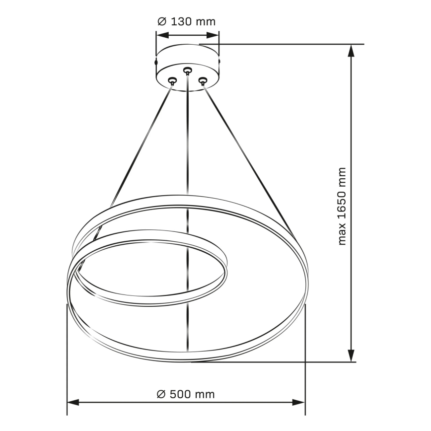 Suspension LED sur câble ZEFIRA LED/40W/230V 4000K Ø 50 cm dorée