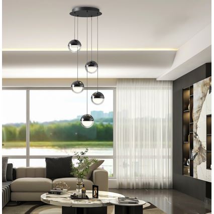 Suspension LED sur câble ZIREA LED/30W/230V noir