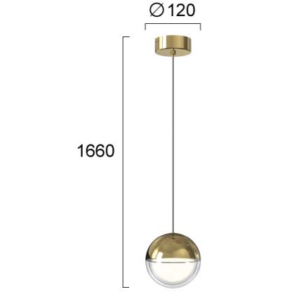 Suspension LED sur câble ZIREA LED/7W/230V dorée