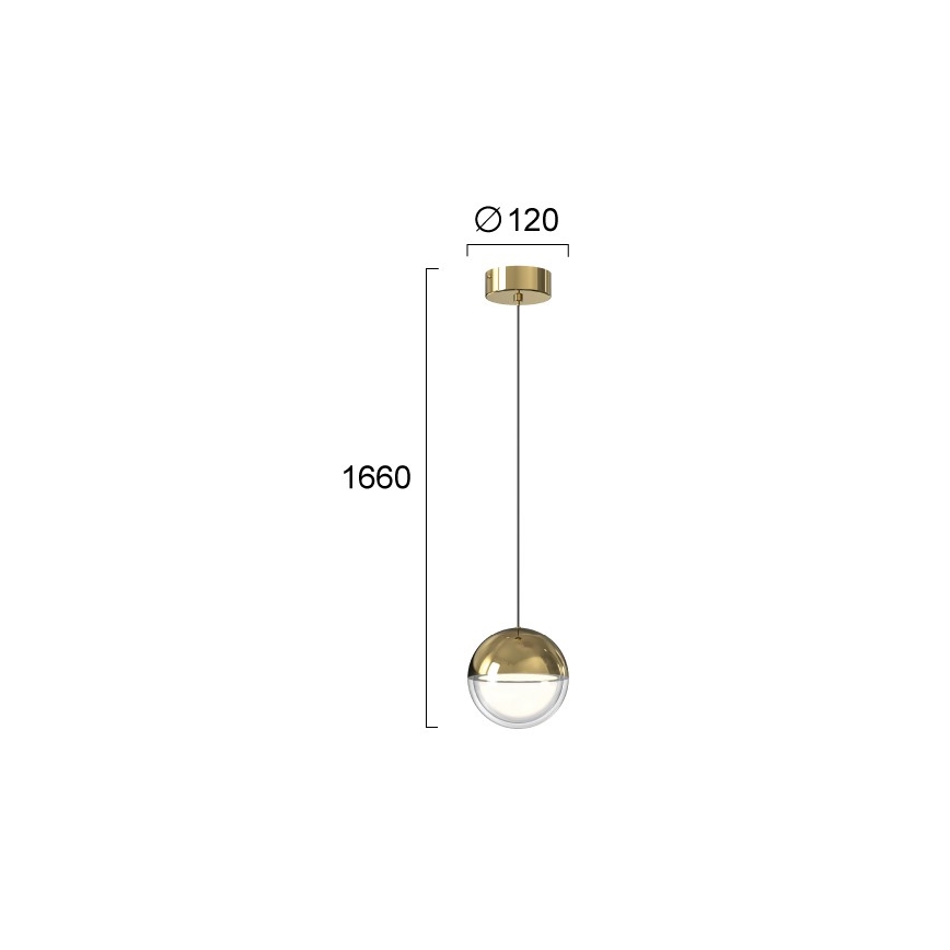Suspension LED sur câble ZIREA LED/7W/230V dorée