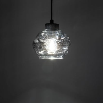 Suspension LED sur câble ZULIA 1xE27/15W/230V noir/noir fumé