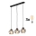 Suspension LED sur câble ZULIA 3x E27/15W/230V noir/noir fumé