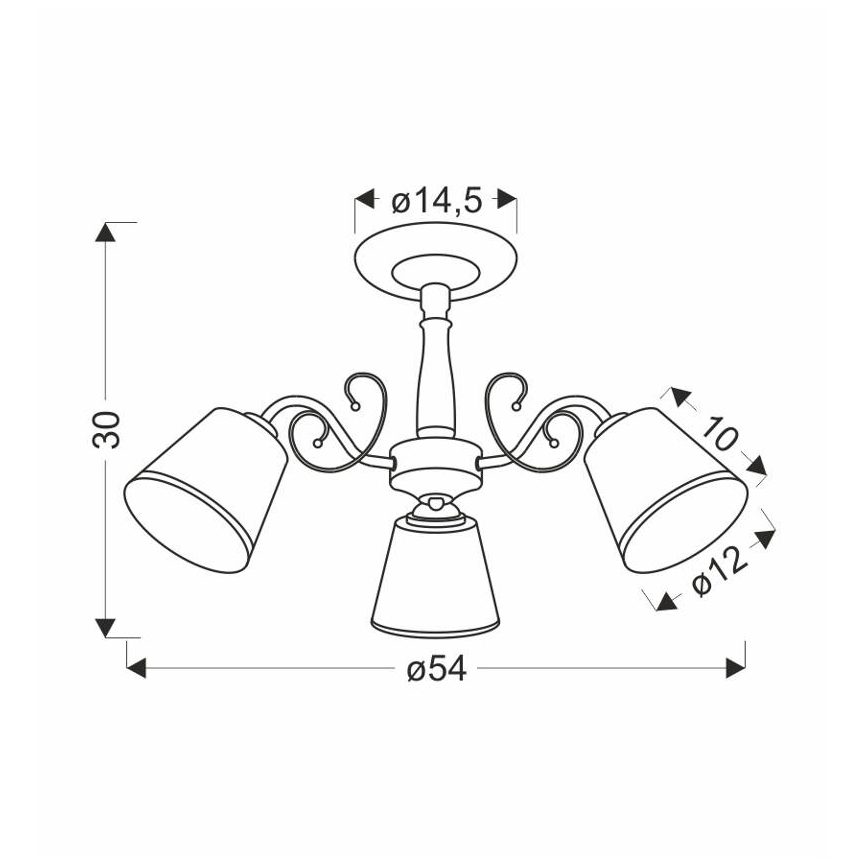 Suspension LOSANNA 3xE14/40W/230V en laiton