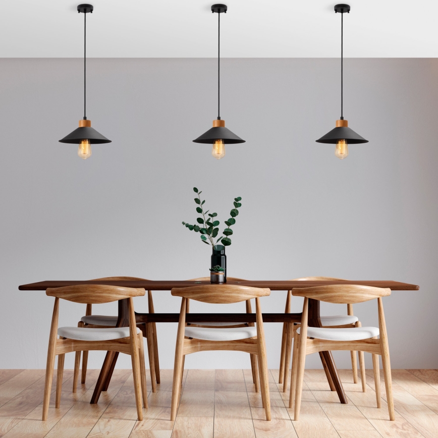 Suspension MANAVGAT 1xE27/40W/230V noir/marron