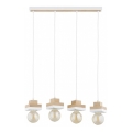Suspension MIKO sur câble, 4xE27/15W/230V, blanc/beige