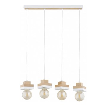 Suspension MIKO sur câble, 4xE27/15W/230V, blanc/beige