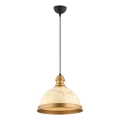 Suspension MONZA 1xE27/40W/230V diamètre 29 cm crème/bronze