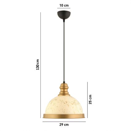 Suspension MONZA 1xE27/40W/230V diamètre 29 cm crème/bronze