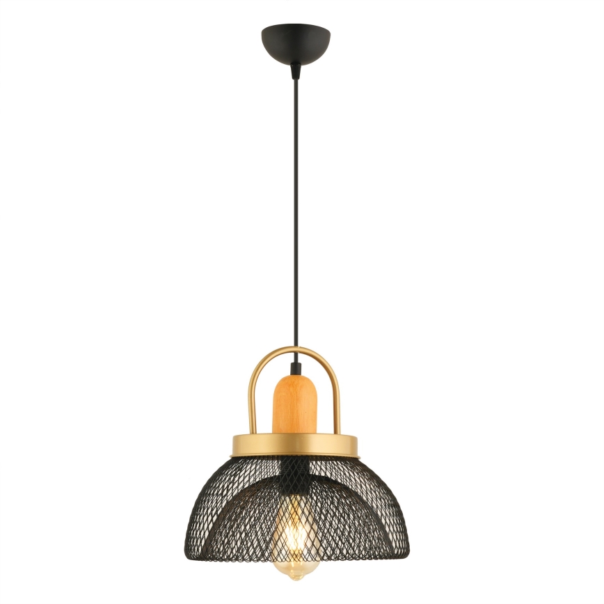 Suspension MONZA 1xE27/40W/230V, diamètre 29 cm, noir/or